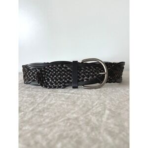 Braided Leather Belt XS Black Boho Western Wide Woven Accessory